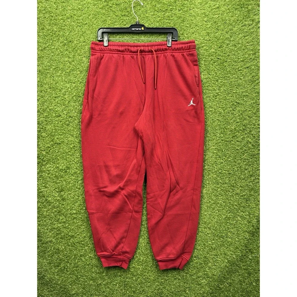 Nike Air Jordan Sweatpants Mens XL Red Fleece Tapered Jumpman Joggers Y2K